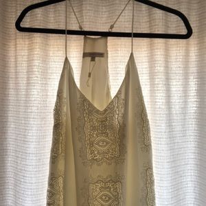 Lavender Brown white crochet overlay dress